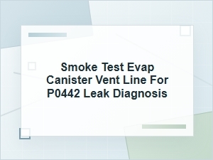 Smoke Test Evap Canister Vent Line for P0442 Diagnosis