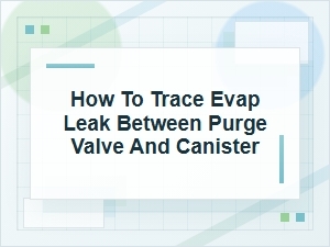 How to Trace an Evap Leak Between Purge Valve and Canister