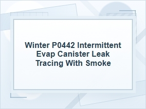 Tracing a Winter P0442 Evap Canister Leak with Smoke
